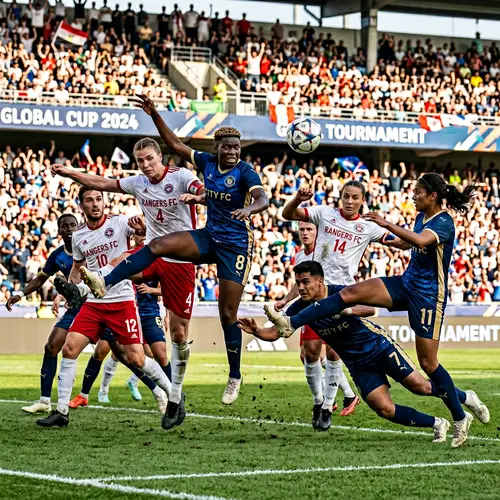 Intense Soccer Tournament with Global Players - 3:4 Ratio