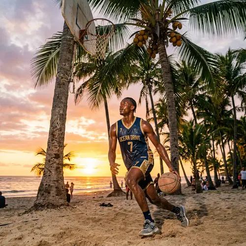 Basketball Pro Dribbling - Sunset Court Skills