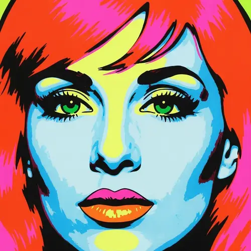 Andy Warhol-Inspired Pop Art Female Portrait