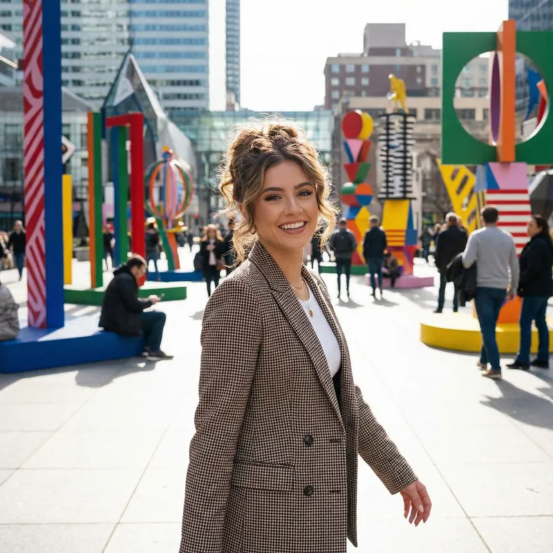 Stunning Young Woman in Stylish Photorealistic Setting