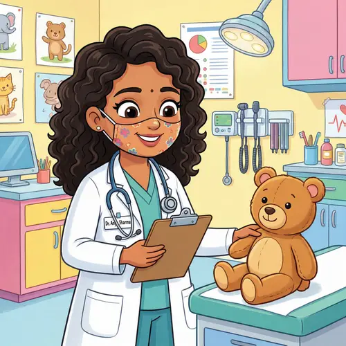 Cute Cartoon Doctor Character in Healthcare
