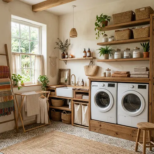 Beautiful Boho Chic Laundry Room Ideas