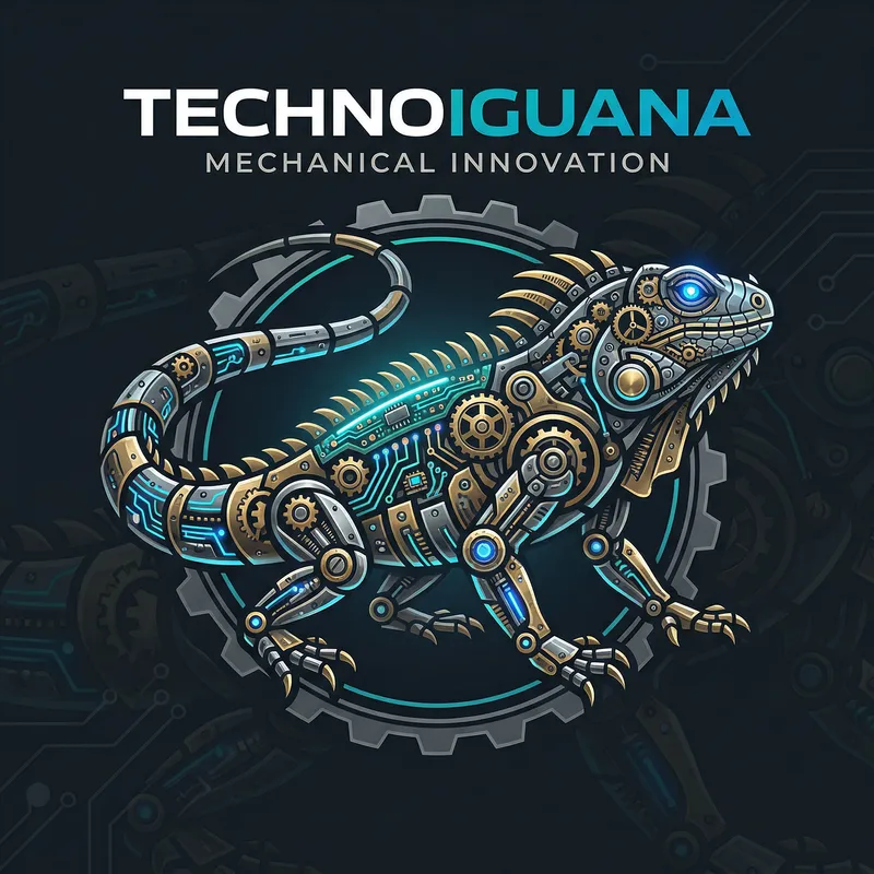 Create a Unique Mechanical and Electronic Iguana Logo