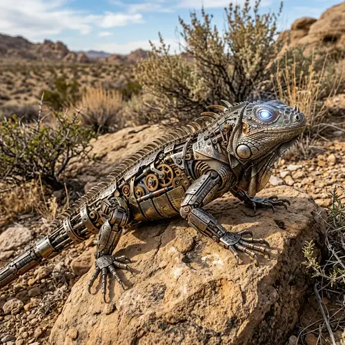 Mechanical and Electronic Iguana - Innovative Creature Design