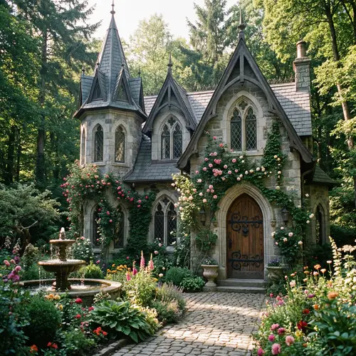 Enchanting Gothic Dreamhouse in Lush Greenery