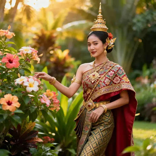 Elegant Thai Women in Traditional Costumes