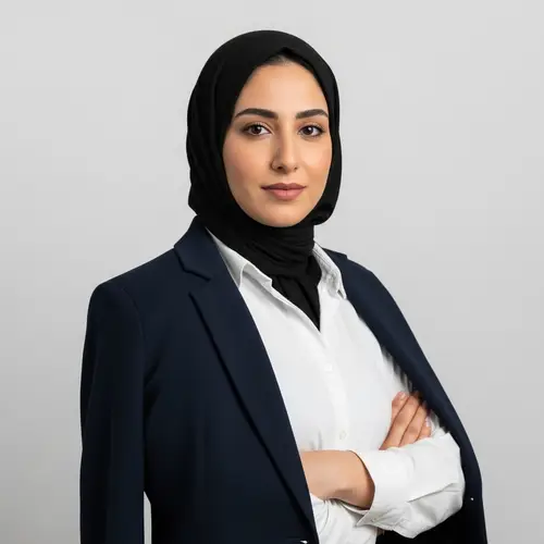 Professional Profile Photo in White Suit and Hijab