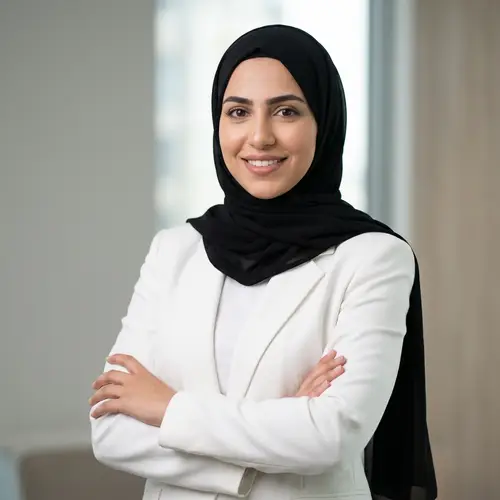 Professional Profile Photo in White Suit and Hijab