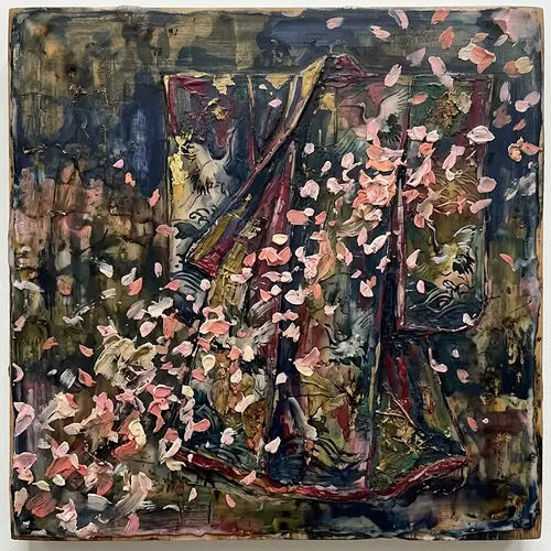 Expressive Encaustic Ink Kimono Art