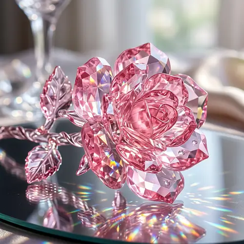 Pink Crystal Rose - Beautiful Crystal Rose Arrangement