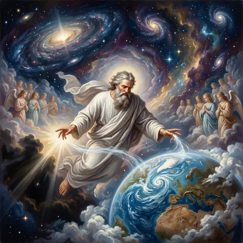 God Creating the World: A Divine Creation Story
