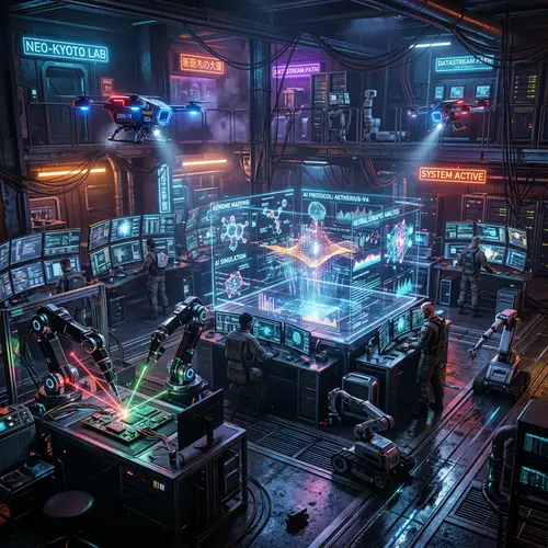 Tech Lab: Futuristic Cyberpunk | Cutting-Edge Science Hub