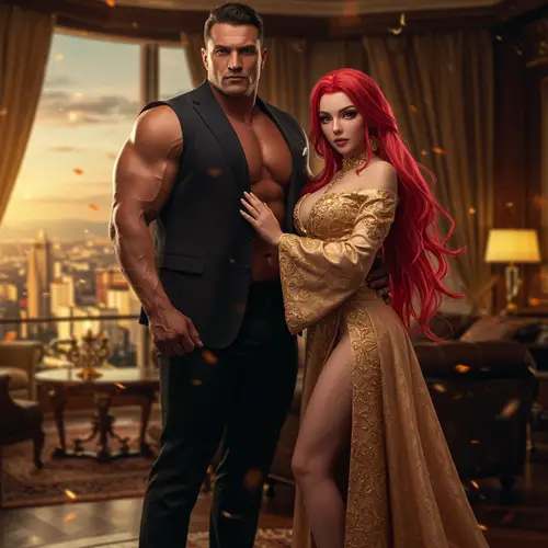 Anime Style: Ripped Man in Luxury Suit