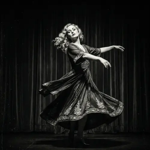 Graceful Arabic Dancer in Black and White | Captivating Performance