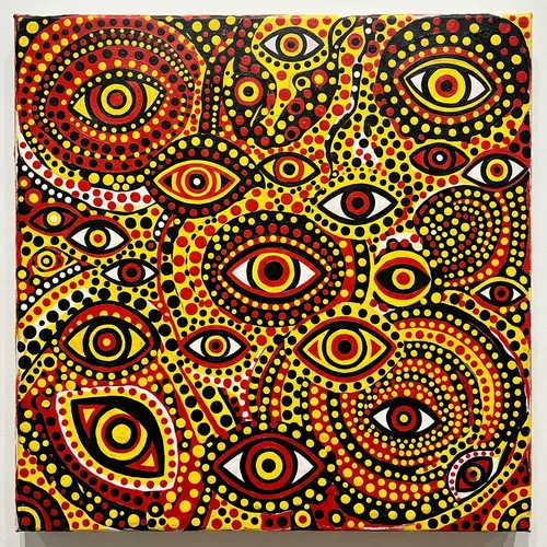 Yayoi Kusama Eyes Graphic - Optical Illusions & Playful Artistry