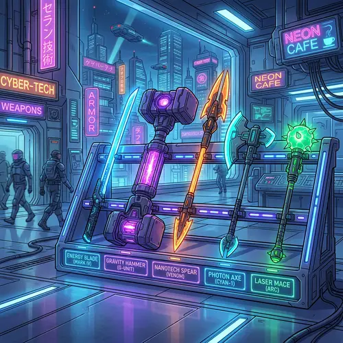 Futuristic Melee Weapons for 2D Animation Environment