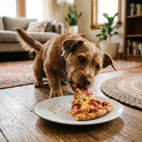 Dog Eating Pizza: A Slice of Happiness