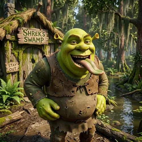 Shrek Sticking His Tongue Out - Fun Image