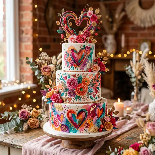 Unique Artsy Valentine's Themed Cake Ideas