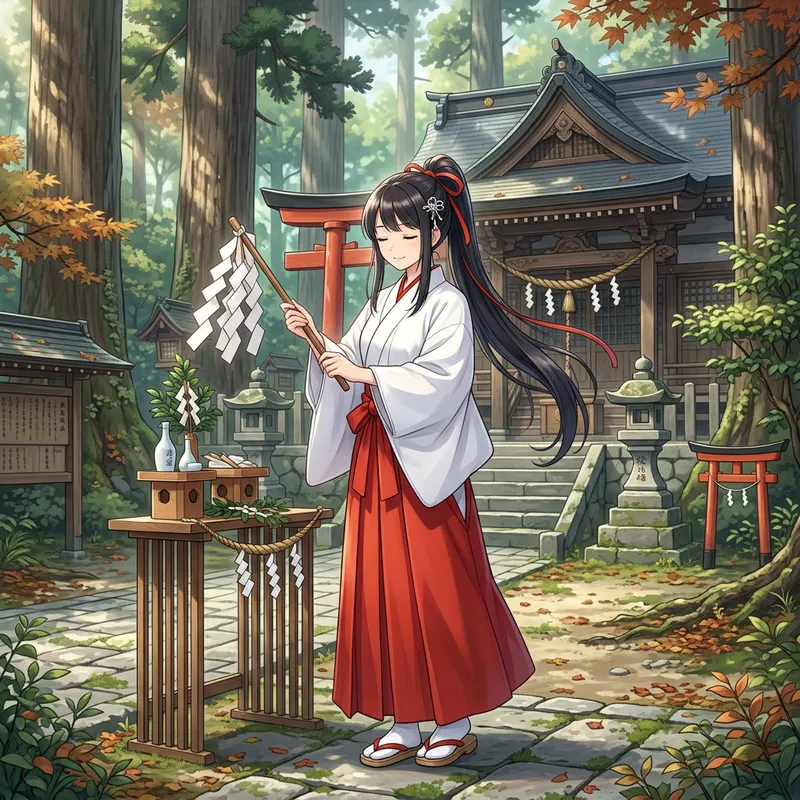 Tranquil Anime Shrine Maiden: Miko at 30