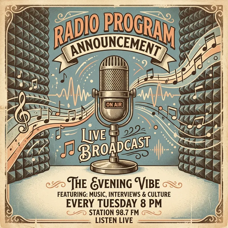 Radio Program Announcement - Tune In Today!