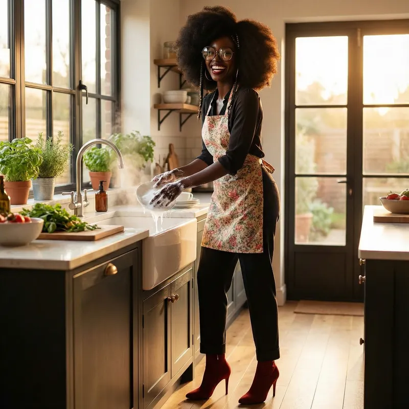 Empowered Black Woman Portrait: Strength & Joy