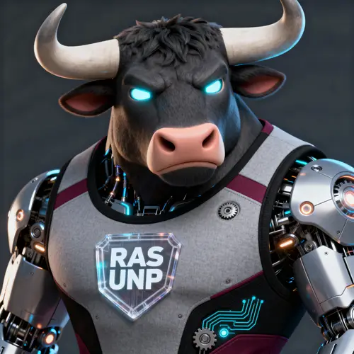Futuristic Cybernetic Bull Mascot 3D Animation
