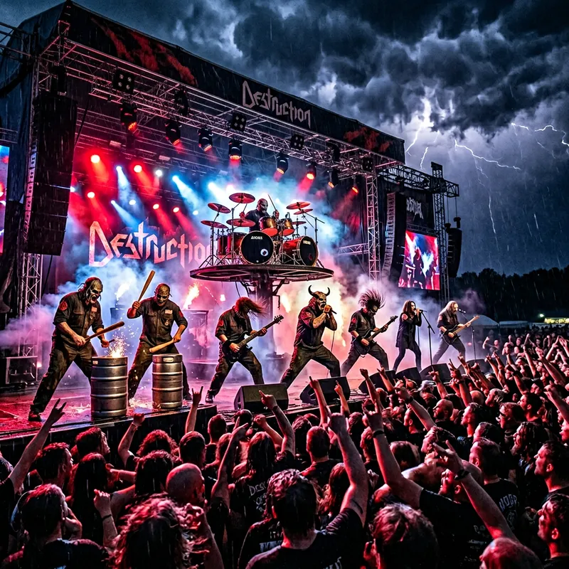 Epic Slipknot Concert in the Stormy Night