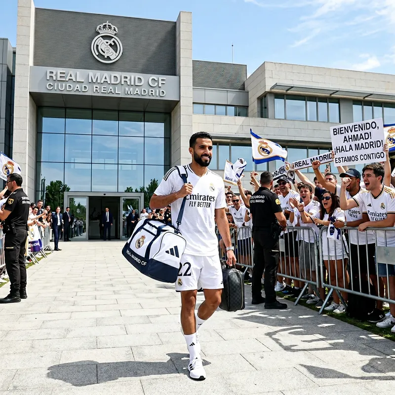 Soccer Player Arrival at Real Madrid CF Headquarters - Captivating Image