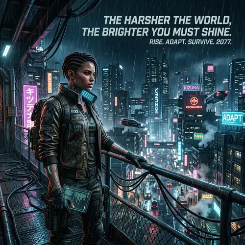 Motivational Art from 2077 Dystopian Future