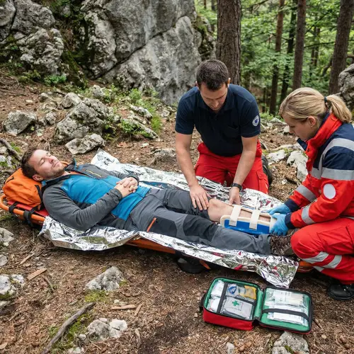 Injured Person Receiving Medical Assistance