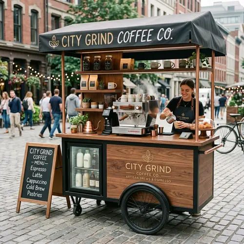 Stylish Coffee Cart Design for Urban Cafes