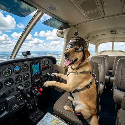 Dog Flying a Plane: A Comical Adventure