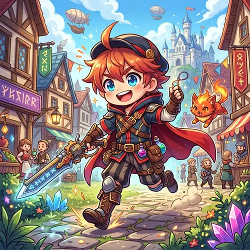 Chibi Gunbreaker Art: Final Fantasy XIV Character Oreta Tsubasa