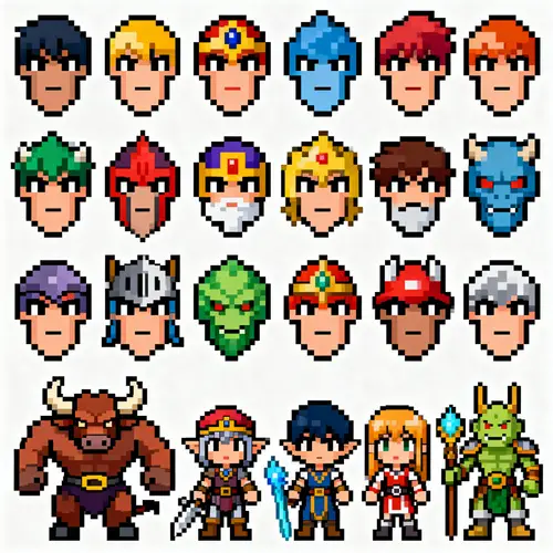 16-Bit RPG Sprite Sheet - Minotaur & Maze Characters
