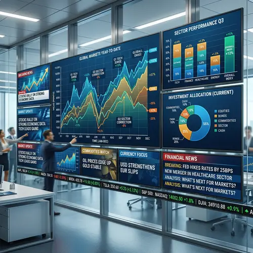 Dynamic Financial Data Visualization in Modern Corporate Office