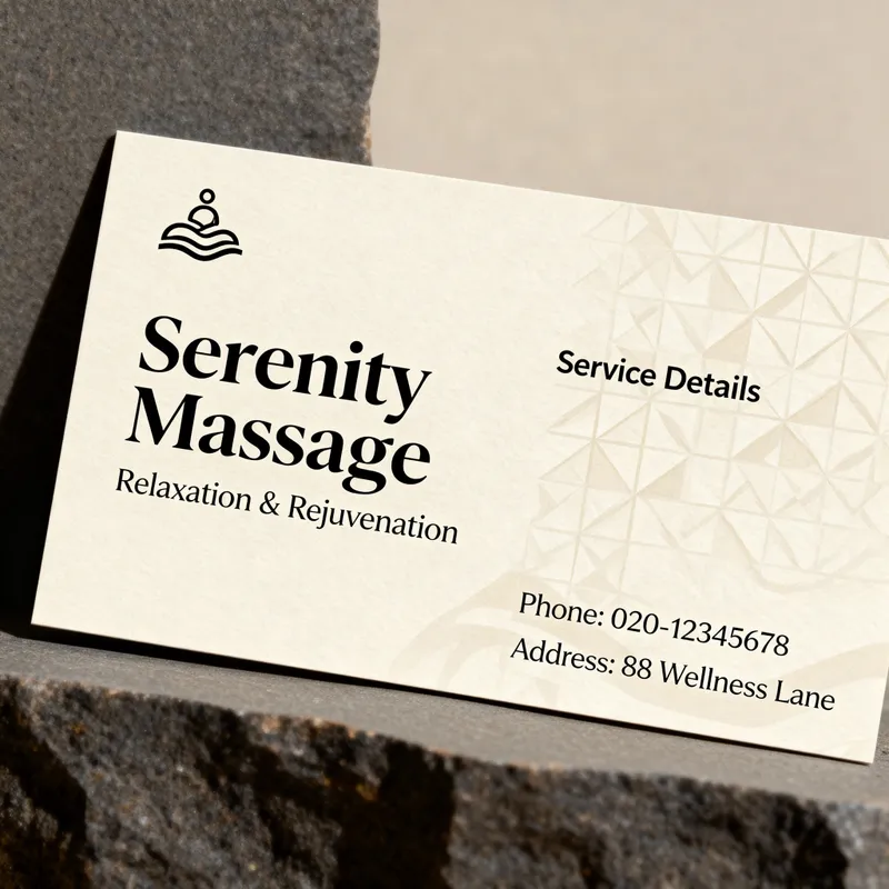Elegant Massage Card Design for Professionals Elegant Massage Card Design for Professionals
