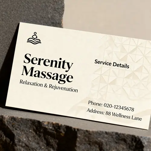Elegant Massage Card Design for Professionals