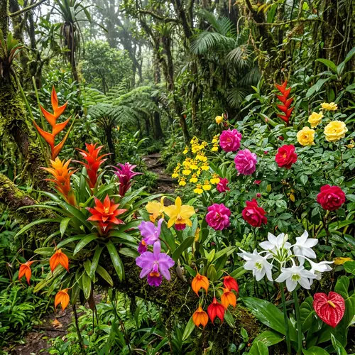 Colombian Flowers: Orchids, Amazon Lily, Roses & Guzmania Bromeliads