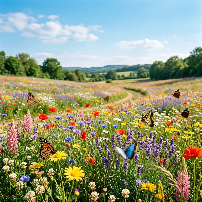 Vibrant Flower Field - Lush and Serene Snapshot