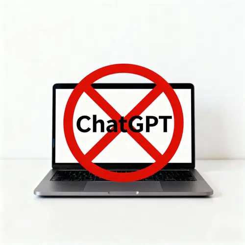 Prohibited ChatGPT: Minimalist Laptop Visual