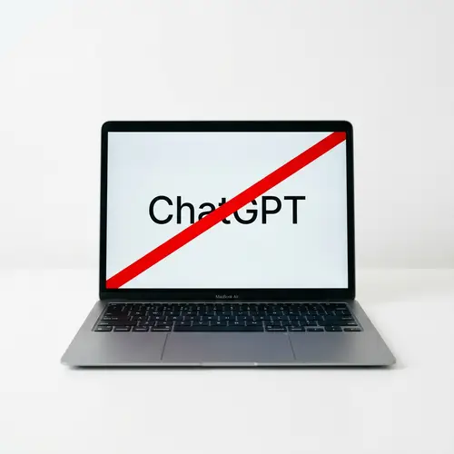 Prohibited ChatGPT: Minimalist Laptop Visual
