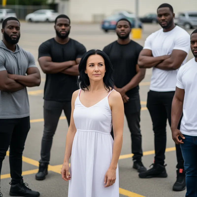 Married Woman in White Dress Surrounded by Thugs