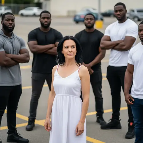 Married Woman in White Dress Surrounded by Thugs