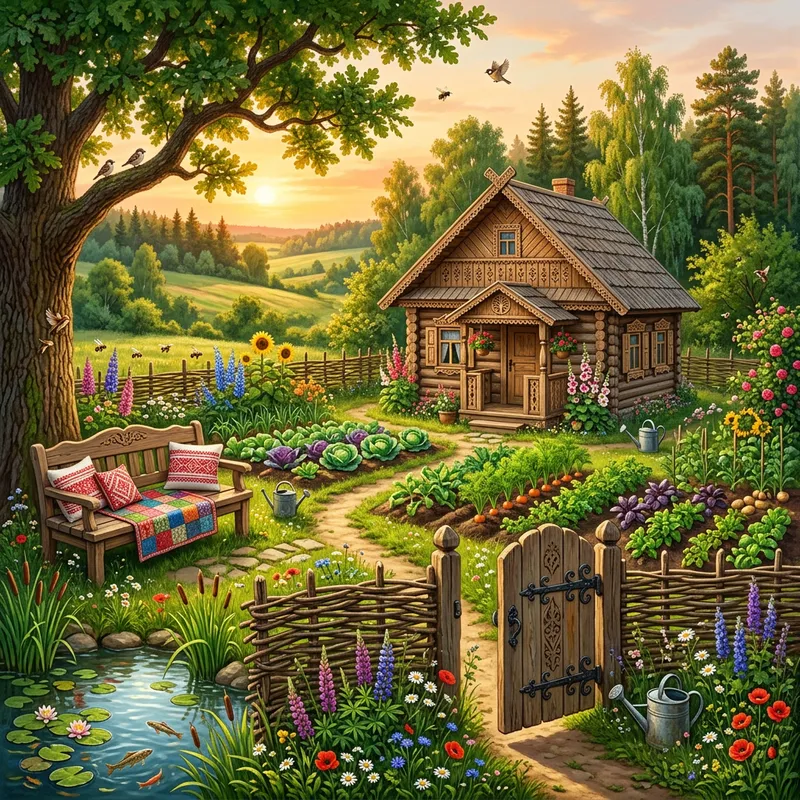 Charming Belarusian Garden: Rural Idyll with Folklore Charm Charming Belarusian Garden: Rural Idyll with Folklore Charm