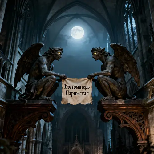 Gothic Gargoyles of Notre Dame Holding Poster