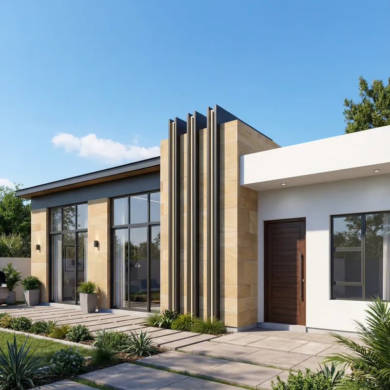 Hidden Luxurious Roof Design with Front Elevation