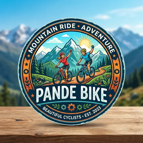 Beautiful Cyclists Mountain Ride Logo | Pande Bike