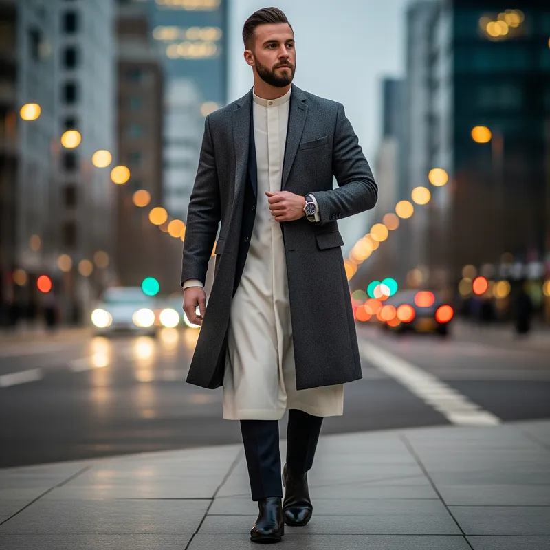 Modern Style Kandura and Long Line Coat