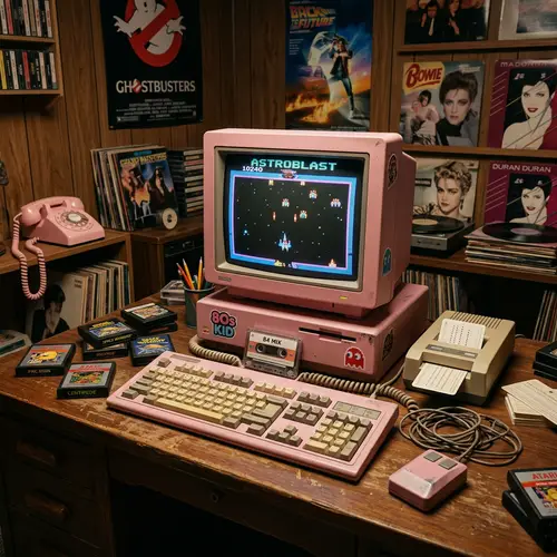 Retro Pink Pixel 80s Computer Aesthetics